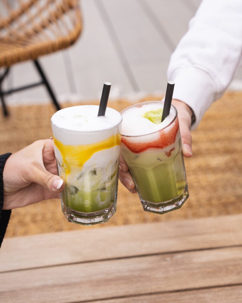 Matcha aardbei en mango