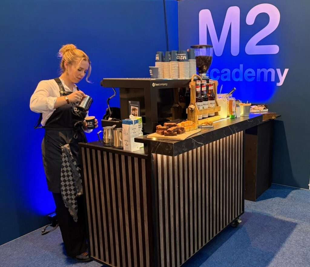 Mobiele koffiebar huren op beursstand